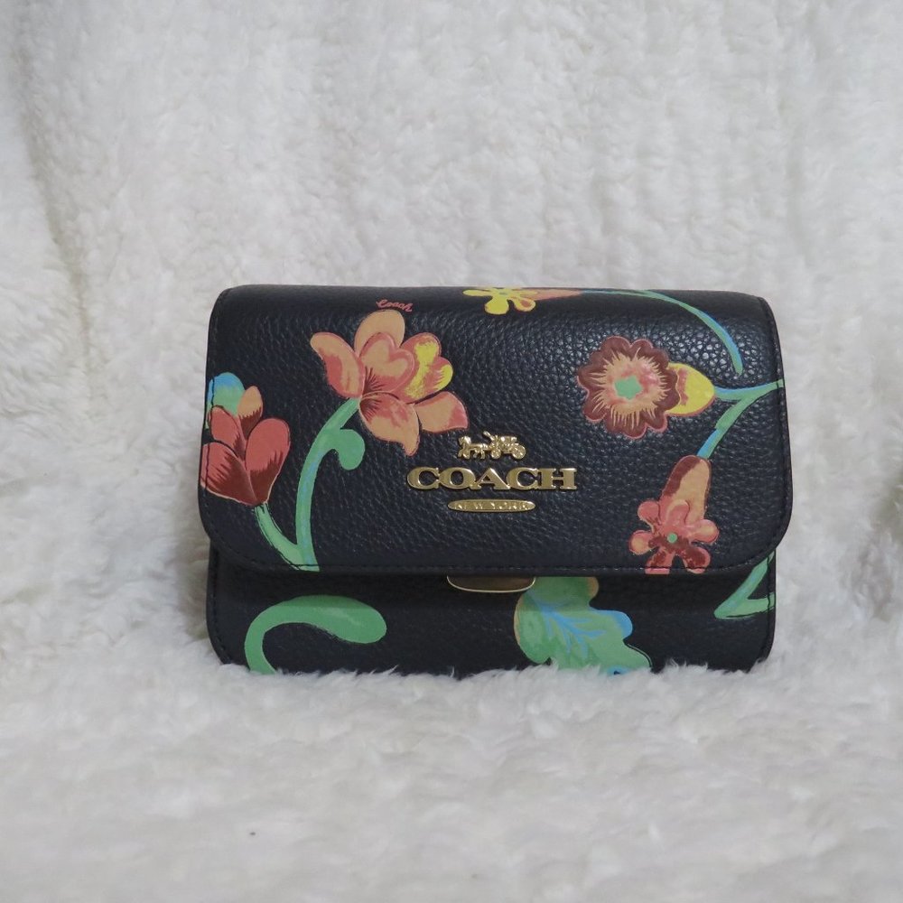 Coach Dreamy Land Floral Leather Mini Brynn (Midnight) - Picture 2 of 8